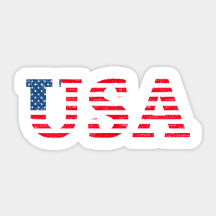 Vintage USA flag text Sticker